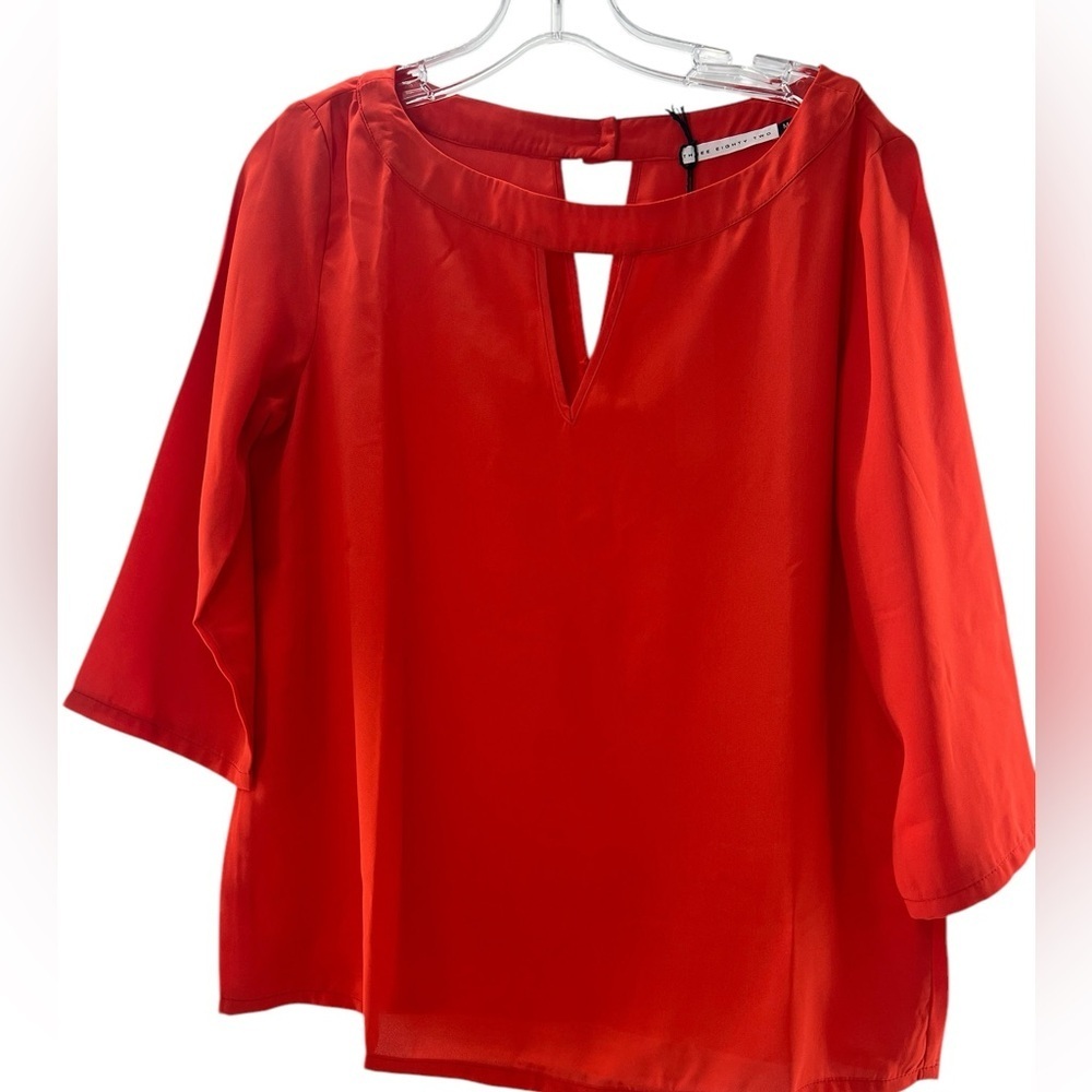 NWT Three Eighty Two Red 3/4 Sleeve Lightweight Top